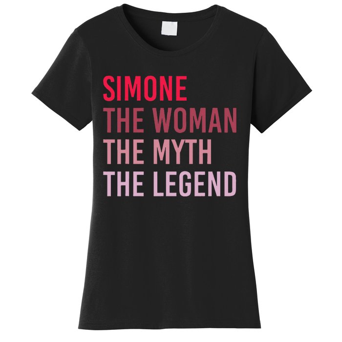 Simone The Woman Myth Legend Personalized Name Birthday Gift Women's T-Shirt