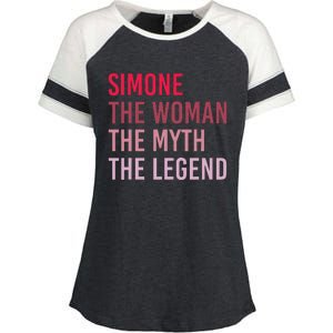 Simone The Woman Myth Legend Personalized Name Birthday Gift Enza Ladies Jersey Colorblock Tee