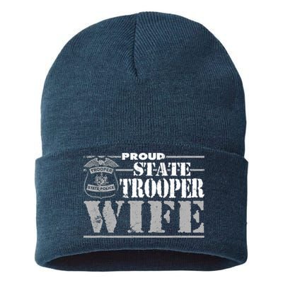 State Trooper Wife State Trooper Gifts For Wo Sustainable Knit Beanie