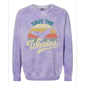 Save The Whales Retro Gift Colorblast Crewneck Sweatshirt