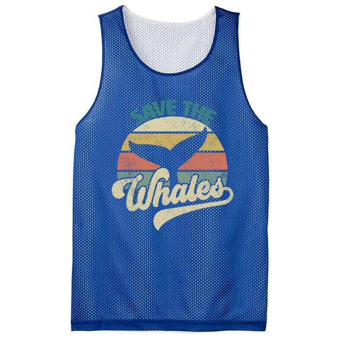 Save The Whales Retro Gift Mesh Reversible Basketball Jersey Tank