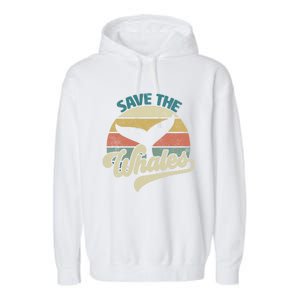 Save The Whales Retro Gift Garment-Dyed Fleece Hoodie