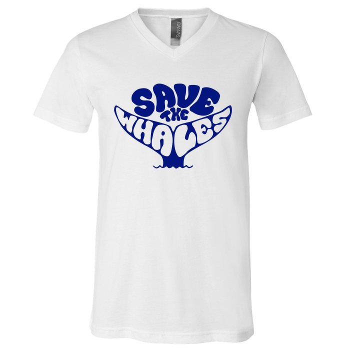 Save The Whales V-Neck T-Shirt