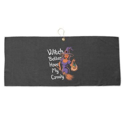 Spooky Threads Witch Better Have My Candy Large Microfiber Waffle Golf Towel