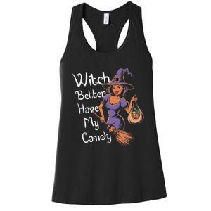 Spooky Threads Witch Better Have My Candy Women's Racerback Tank