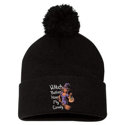 Spooky Threads Witch Better Have My Candy Pom Pom 12in Knit Beanie