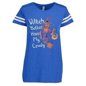 Spooky Threads Witch Better Have My Candy Enza Ladies Jersey Football T-Shirt