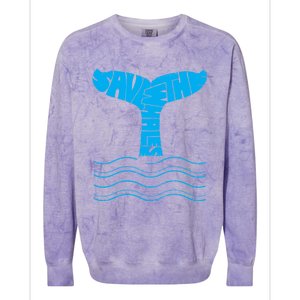 Save The Whales Gift Colorblast Crewneck Sweatshirt