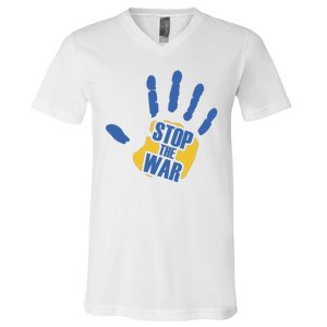 Stops The War Ukraine Peace V-Neck T-Shirt