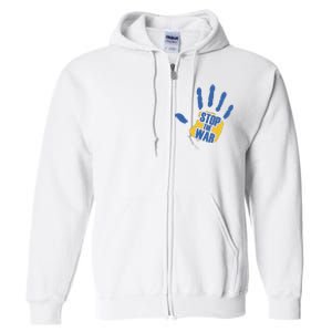 Stops The War Ukraine Peace Full Zip Hoodie