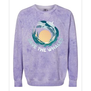 Save The Whales Gift Colorblast Crewneck Sweatshirt