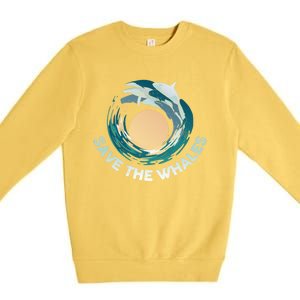 Save The Whales Gift Premium Crewneck Sweatshirt