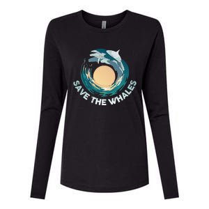 Save The Whales Gift Womens Cotton Relaxed Long Sleeve T-Shirt