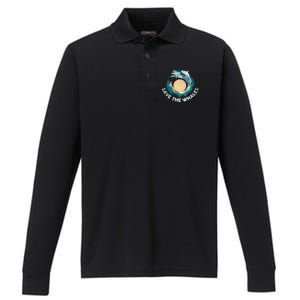 Save The Whales Gift Performance Long Sleeve Polo