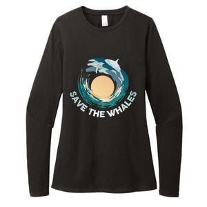 Save The Whales Gift Womens CVC Long Sleeve Shirt