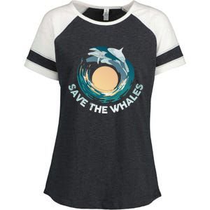 Save The Whales Gift Enza Ladies Jersey Colorblock Tee