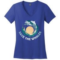 Save The Whales Gift Women's V-Neck T-Shirt