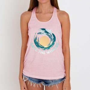 Save The Whales Gift Women's Knotted Racerback Tank