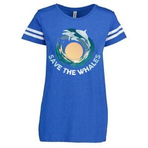 Save The Whales Gift Enza Ladies Jersey Football T-Shirt