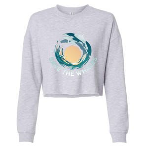 Save The Whales Gift Cropped Pullover Crew