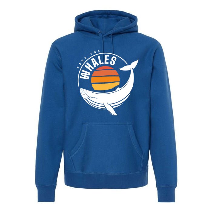 Save The Whale Environtal Activist Climate Blue Whale Cool Gift Premium Hoodie