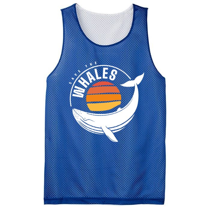 Save The Whale Environtal Activist Climate Blue Whale Cool Gift Mesh Reversible Basketball Jersey Tank