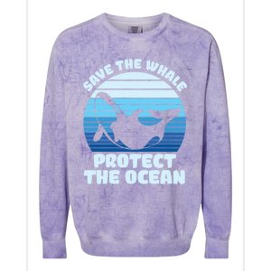 Save The Whale Protect The Ocean Gift Colorblast Crewneck Sweatshirt