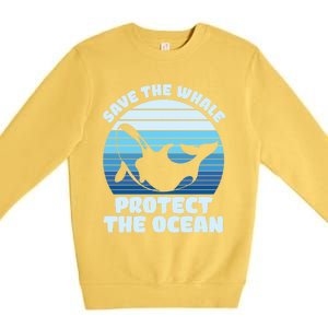 Save The Whale Protect The Ocean Gift Premium Crewneck Sweatshirt