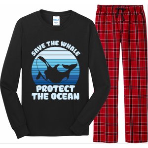 Save The Whale Protect The Ocean Gift Long Sleeve Pajama Set