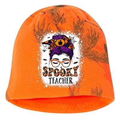 Spooky Teacher Women Messy Bun Bleached Halloween Teachers Kati - Camo Knit Beanie