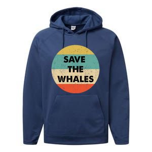 Save The Whales Great Gift Performance Fleece Hoodie