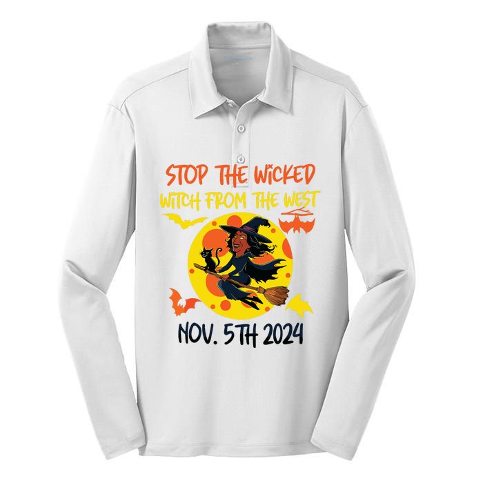 Stop The Wicked Witch From The West Nov. 5th 2024 Silk Touch Performance Long Sleeve Polo