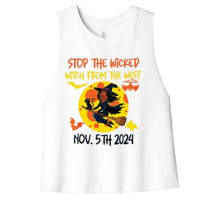 Stop The Wicked Witch From The West Nov. 5th 2024 Women's Racerback Cropped Tank