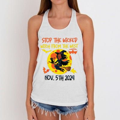 Stop The Wicked Witch From The West Nov. 5th 2024 Women's Knotted Racerback Tank