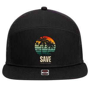 Save The Wildlife 7 Panel Mesh Trucker Snapback Hat