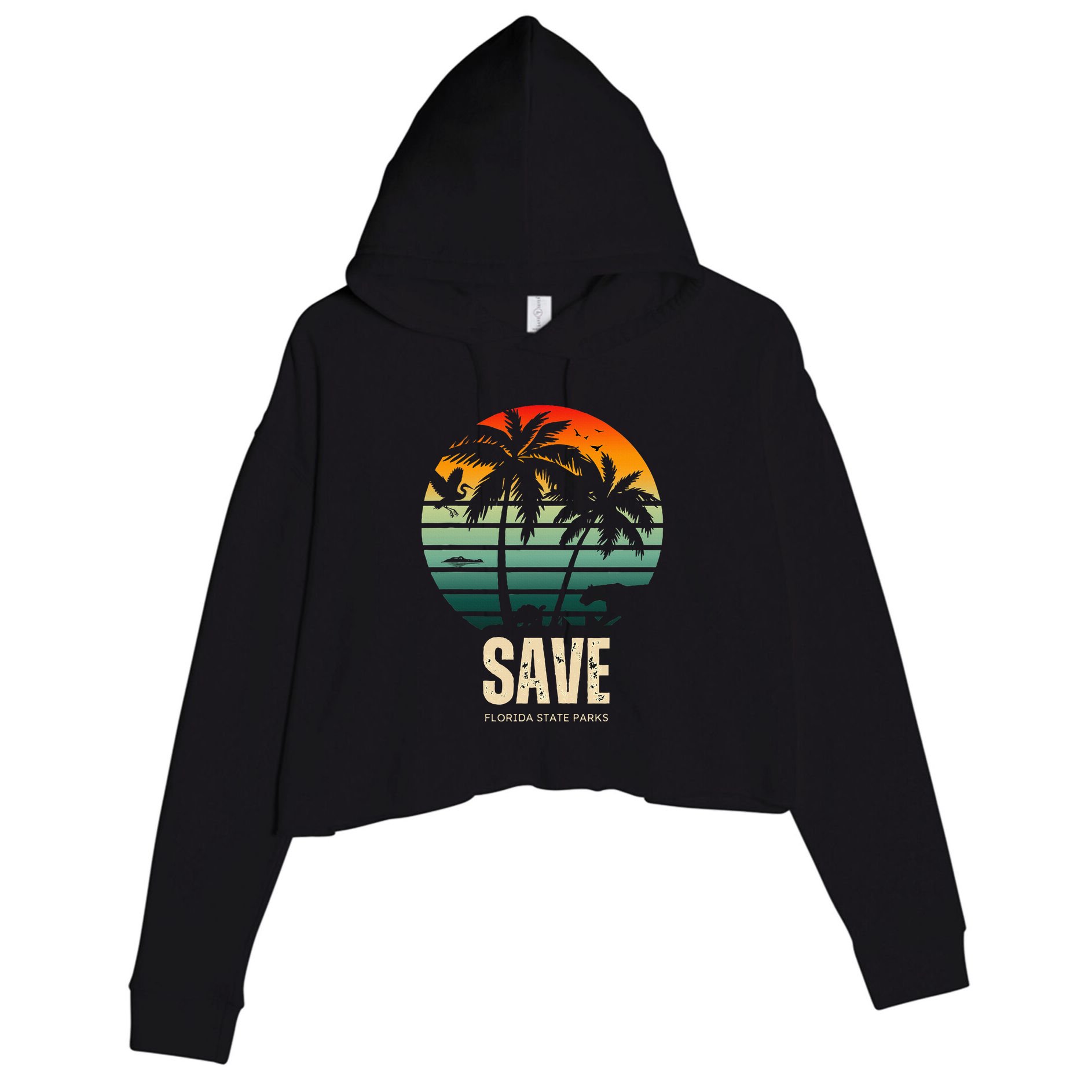 Save The Wildlife Crop Fleece Hoodie