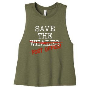 Save The Whales Us Post Office Gift Women's Racerback Cropped Tank