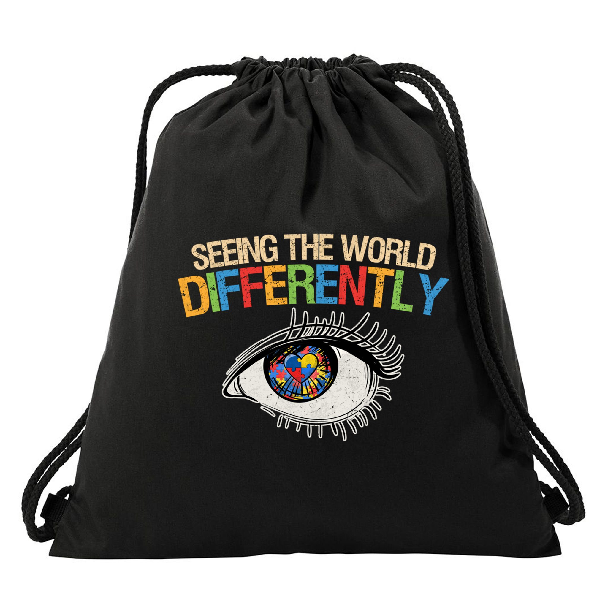 Seeing The World Differently Autism Awareness Gift Drawstring Bag