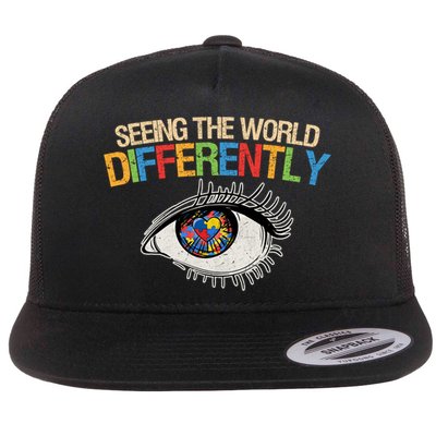 Seeing The World Differently Autism Awareness Gift Flatbill Hat