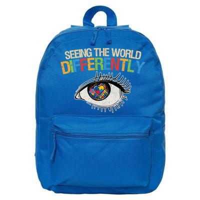 Seeing The World Differently Autism Awareness Gift 16 in Basic Backpack