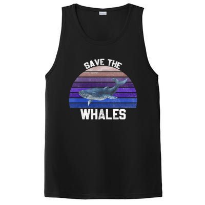 Save The Whales Vintage Ocean Day Whales Gift PosiCharge Competitor Tank