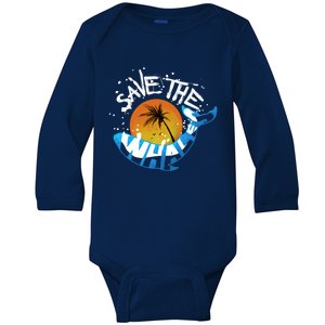 Save The Whales Orca And Killer Whale Gift Baby Long Sleeve Bodysuit