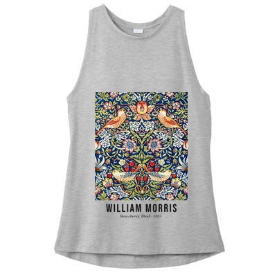 Strawberry Thief William Morris Pattern Vintage Art Ladies PosiCharge Tri-Blend Wicking Tank