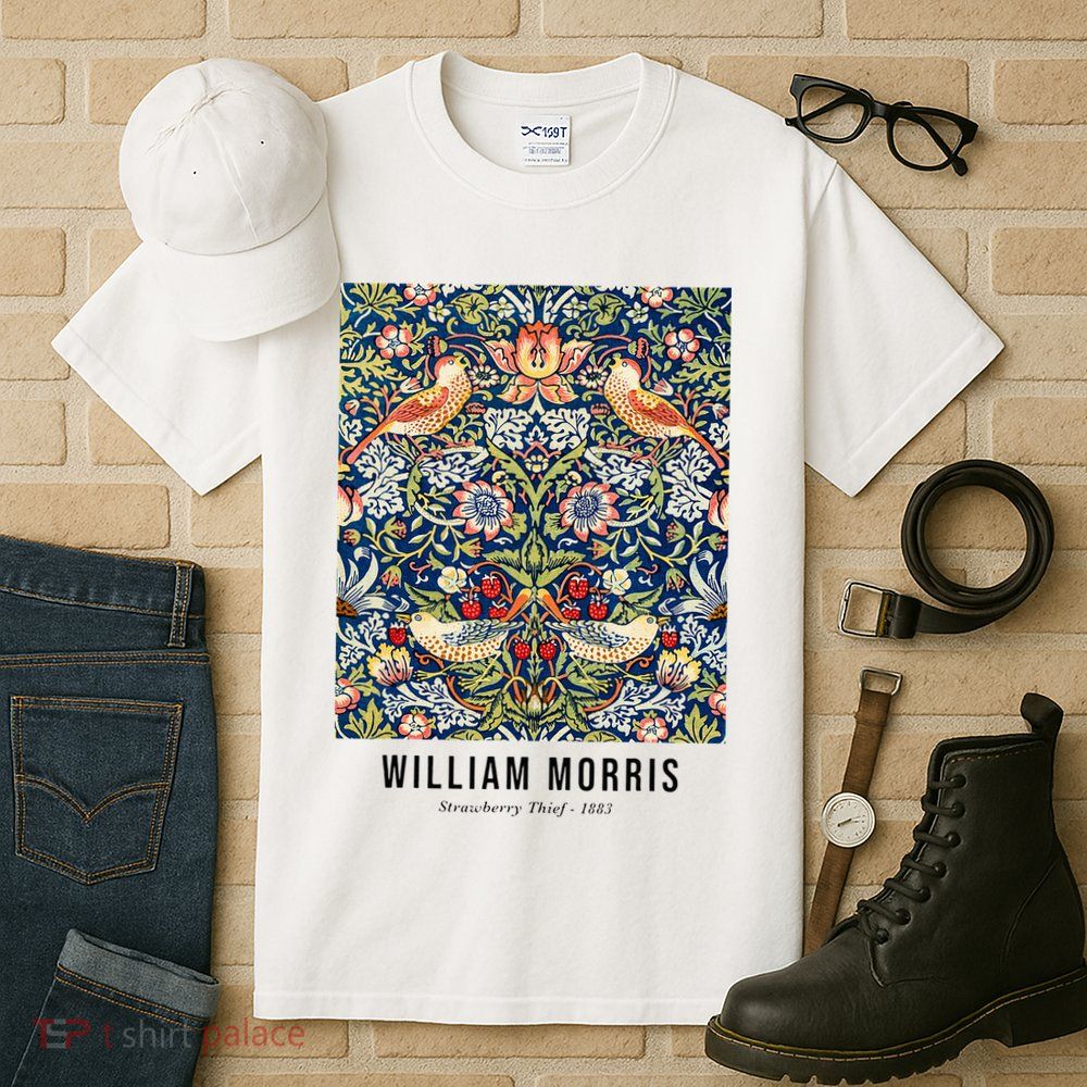 Strawberry Thief William Morris Pattern Vintage Art Tall T-Shirt