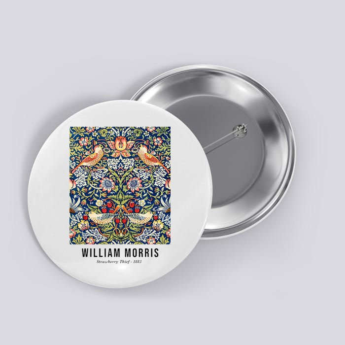 Strawberry Thief William Morris Pattern Vintage Art Button