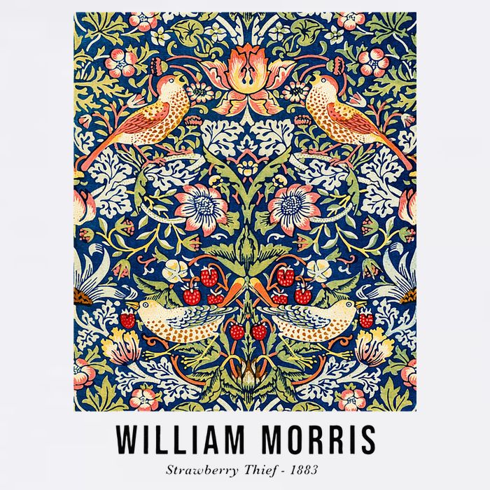Strawberry Thief William Morris Pattern Vintage Art Button