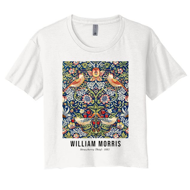 Strawberry Thief William Morris Pattern Vintage Art Crop Top