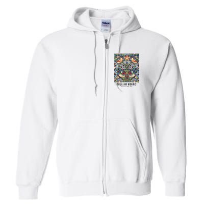 Strawberry Thief William Morris Pattern Vintage Art Full Zip Hoodie