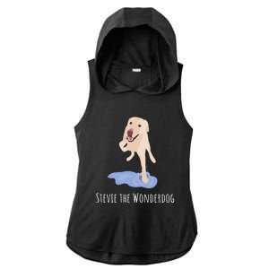 Stevie The Wonderdog Ladies PosiCharge Tri-Blend Wicking Draft Hoodie Tank