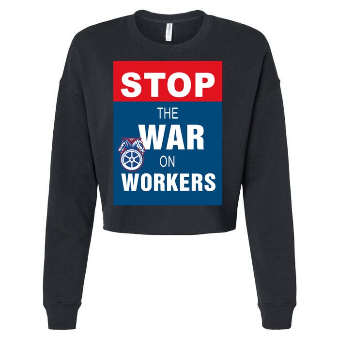 Stop The War On Workers Cropped Pullover Crew